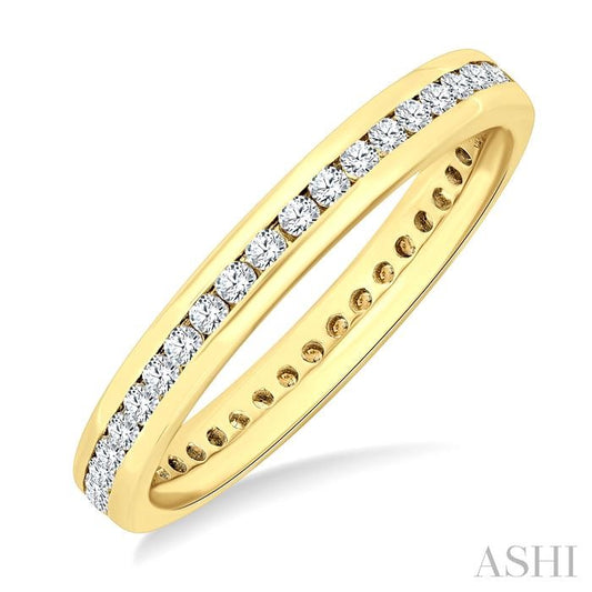 ASHI Channel Set Eternity Diamond Wedding Band 33383PPFGYG
