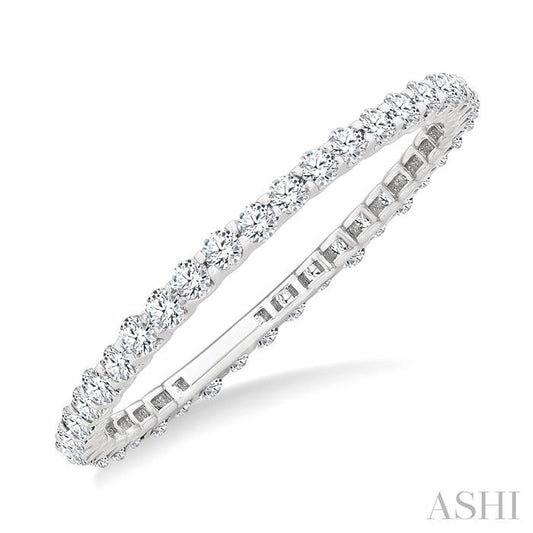 ASHI Round Shape Eternity Diamond Wedding Band 33493PPFGWG