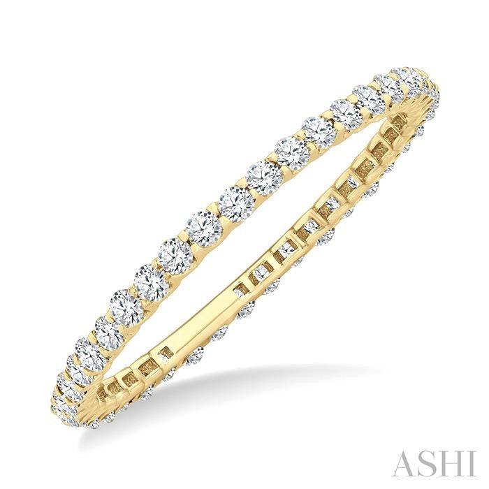 ASHI Round Shape Eternity Diamond Wedding Band 33493PPFGYG