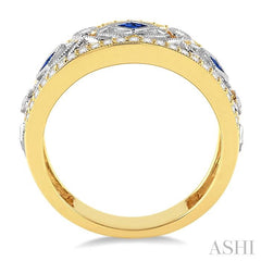ASHI Princess Shape Gemstone & Diamond Fashion Band 34185PPFHSPYW