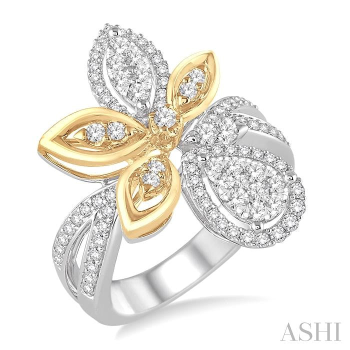 ASHI Flower Halo Lovebright Diamond Fashion Ring 34302PPFVWY