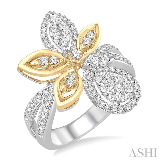 ASHI Flower Halo Lovebright Diamond Fashion Ring 34302PPFVWY