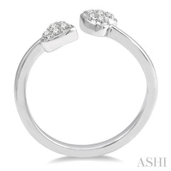 ASHI Twin Heart Shape Diamond Fashion Open Ring 34468PPTSWG
