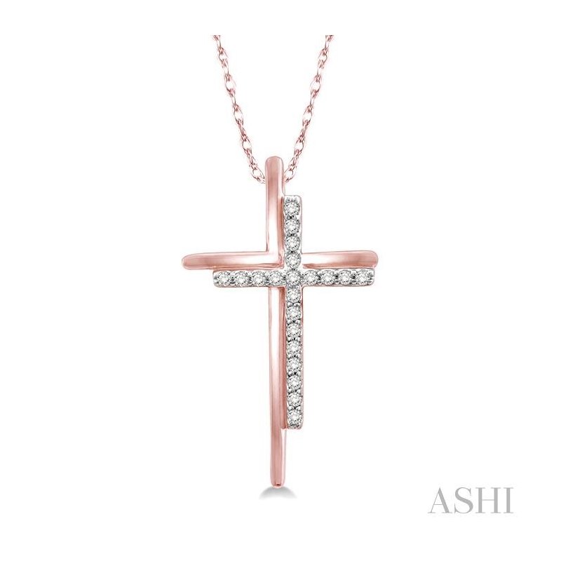 ASHI Cross Diamond Fashion Pendant 96128PPTSPDPG