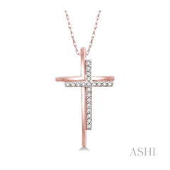 ASHI Cross Diamond Fashion Pendant 96128PPTSPDPG