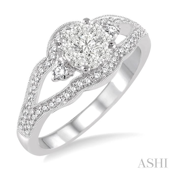 ASHI Round Shape Lovebright Diamond Ring 34663PPFVWG
