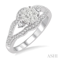 ASHI Round Shape Lovebright Diamond Ring 34663PPFVWG