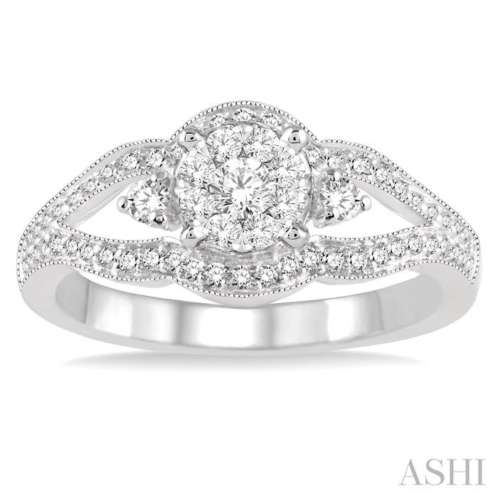 ASHI Round Shape Lovebright Diamond Ring 34663PPFVWG