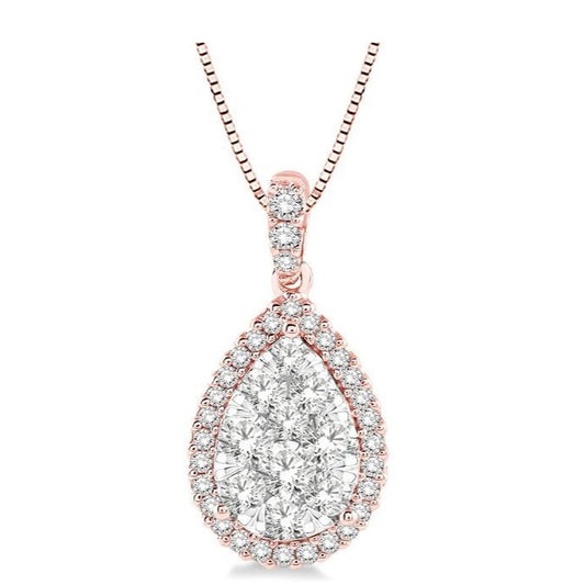Parkplace Jewelers Pear Shape Halo Lovebright Essential Diamond Pendant 96095PPFVPDPW