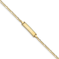 Quality Gold 14k Children's Figaro Link ID Bracelet DCID87-6