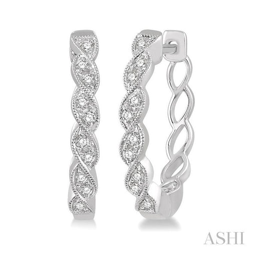 ASHI Diamond Hoop Earrings 638A8PPTSERWG