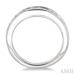 ASHI Channel Set Curved Diamond Wedding Band 35223PPFHWG