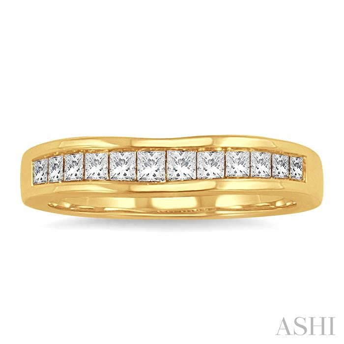 ASHI Channel Set Curved Diamond Wedding Band 35223PPFHYG