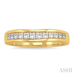 ASHI Channel Set Curved Diamond Wedding Band 35223PPFHYG