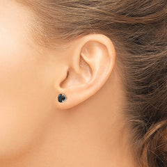 357E Inverness Stainless Steel 7mm Black CZ Earrings