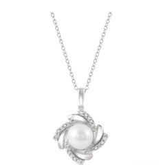 Parkplace Jewelers Silver Pearl & Diamond Pendant 84179PPSSSLPD