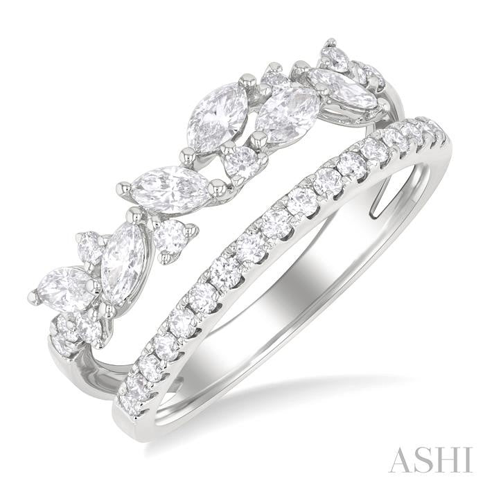ASHI Double Row Diamond Fashion Ring 360K2PPFGWG
