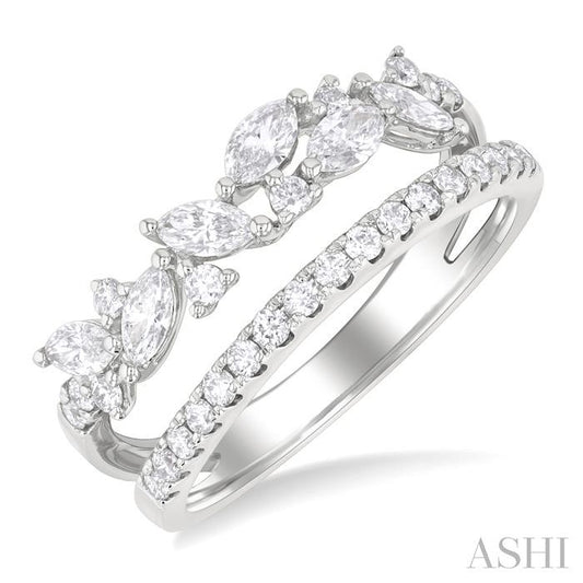 ASHI Double Row Diamond Fashion Ring 360K2PPFGWG