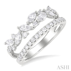ASHI Double Row Diamond Fashion Ring 360K2PPFGWG