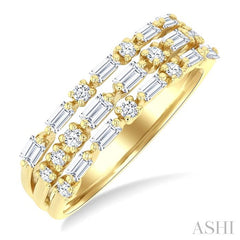 ASHI Three Row Diamond Fashion Band 361L3PPFGYG