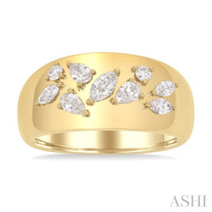 ASHI Mixed Shape Diamond Fashion Wide Band 361V3PPFGYG