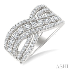 ASHI Criss Cross Bold Diamond Fashion Band 361X1PPFGWG