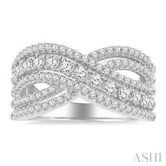 ASHI Criss Cross Bold Diamond Fashion Band 361X1PPFGWG
