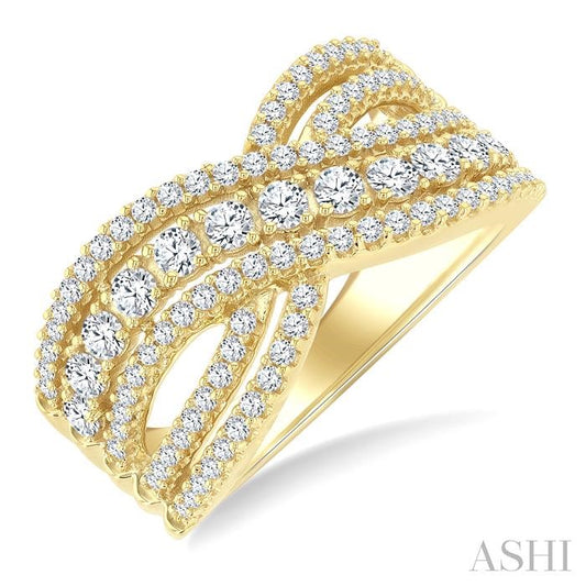 ASHI Criss Cross Bold Diamond Fashion Band 361X1PPFGYG