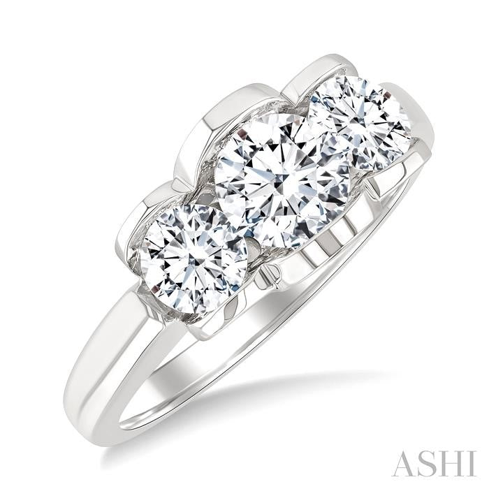 ASHI 3 Stone Diamond Fashion Ring 361Y0PPFGWG-1.5