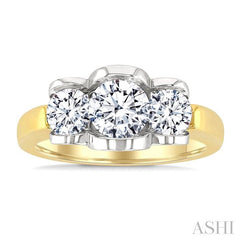 ASHI 3 Stone Diamond Fashion Ring 361Y0PPFGYW-1.5