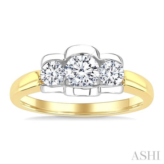 ASHI 3 Stone Diamond Fashion Ring 361Y2PPFGYW