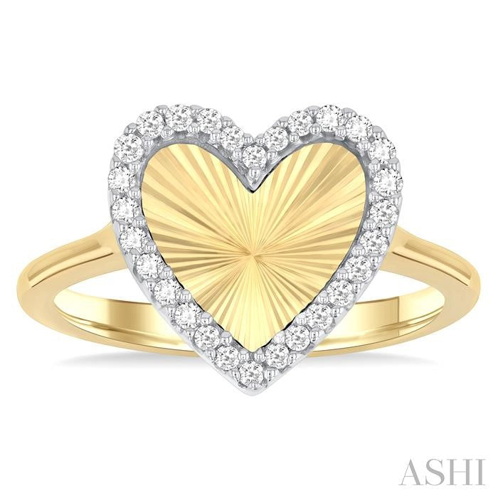 ASHI Heart Shape Fluted Diamond Fashion Ring 362H8PPFGYW-HT