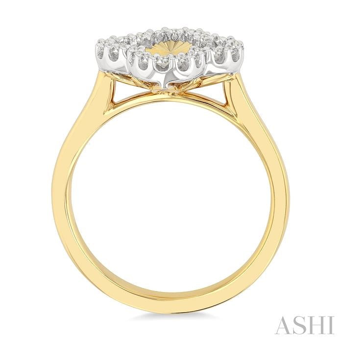 ASHI Clover Fluted Diamond Fashion Ring 362H8PPTGYW-CLV