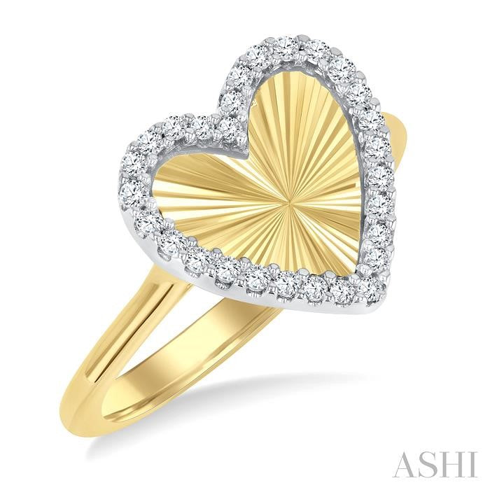 ASHI Heart Shape Fluted Diamond Fashion Ring 362H8PPTGYW-HT