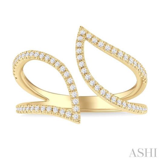 ASHI Leaf Diamond Fashion Open Ring 363G6PPTSYG