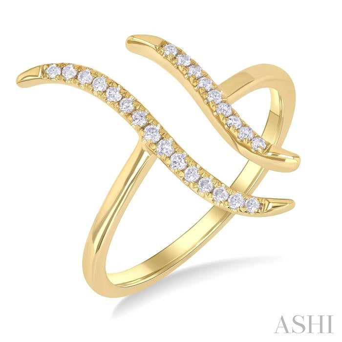 ASHI Wave Diamond Fashion Open Ring 363J8PPTSYG