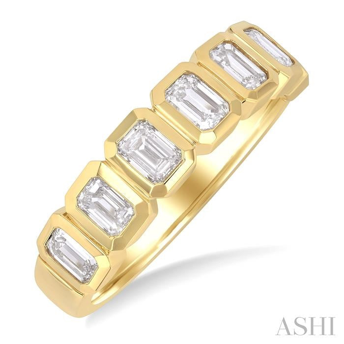 ASHI 7 Stone Emerald Shape Bezel Set Diamond Band 363M0PPFGYG-OC-2.00