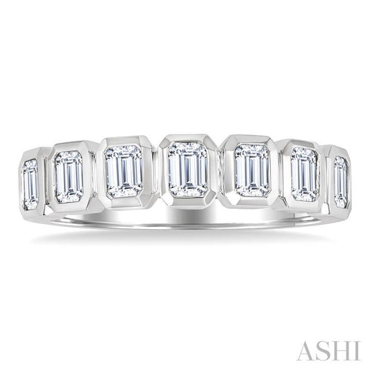 ASHI 7 Stone Emerald Shape Bezel Set Diamond Band 363M1PPFGWG-OC