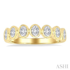 ASHI 7 Stone Oval Shape Bezel Set Diamond Band 363M1PPFGYG-OV