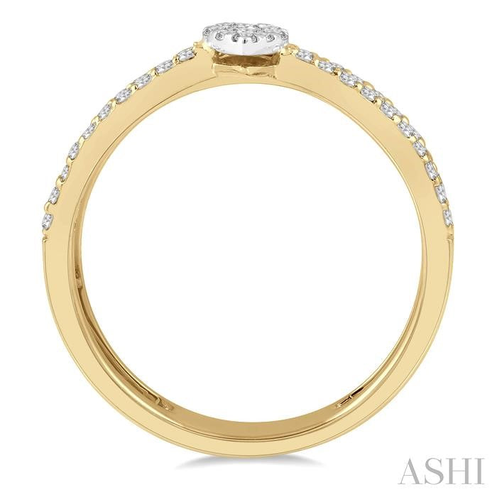 ASHI Double Row Pear Shape Lovebright Diamond Fashion Ring 363P5PPFGYW-PR
