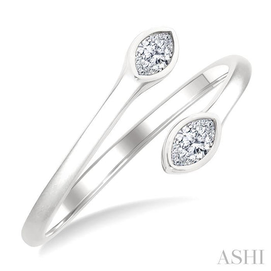 ASHI Marquise Shape Bezel Coil Diamond Fashion Ring 363W7PPFGWG-MQ