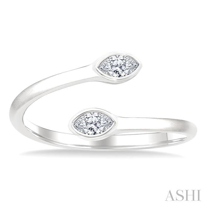 ASHI Marquise Shape Bezel Coil Diamond Fashion Ring 363W7PPFGWG-MQ