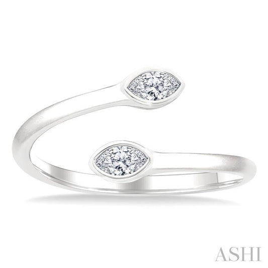 ASHI Marquise Shape Bezel Coil Diamond Fashion Ring 363W7PPFGWG-MQ