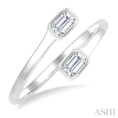 ASHI Emerald Shape Bezel Coil Diamond Fashion Ring 363W7PPFGWG-OC