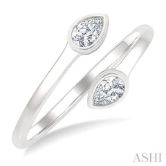 ASHI Pear Shape Bezel Coil Diamond Fashion Ring 363W7PPFGWG-PR