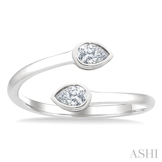 ASHI Pear Shape Bezel Coil Diamond Fashion Ring 363W7PPFGWG-PR