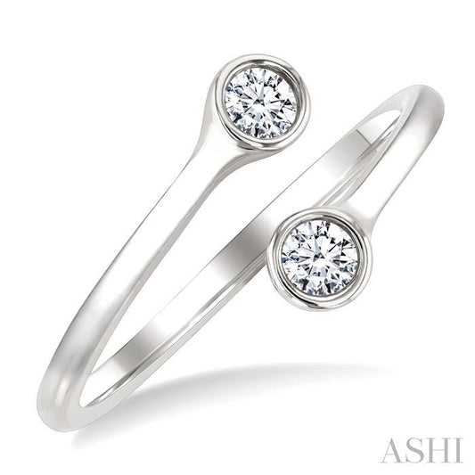 ASHI Round Shape Bezel Coil Diamond Fashion Ring 363W7PPFGWG-RD
