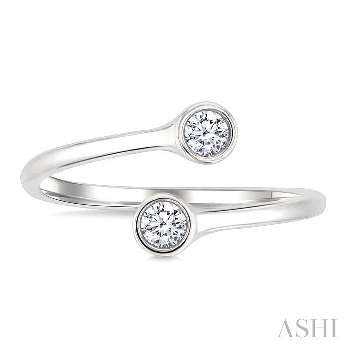 ASHI Round Shape Bezel Coil Diamond Fashion Ring 363W7PPFGWG-RD
