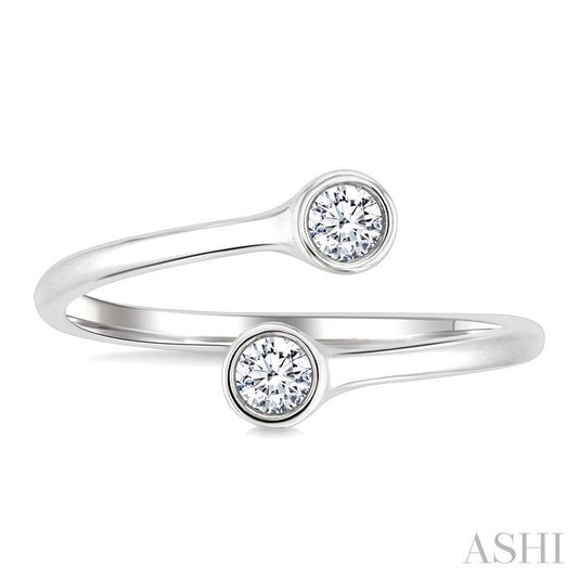 ASHI Round Shape Bezel Coil Diamond Fashion Ring 363W7PPFGWG-RD