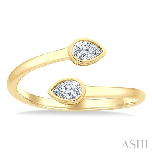 ASHI Pear Shape Bezel Coil Diamond Fashion Ring 363W7PPFGYG-PR